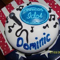American Idol For Dominic One of four small birthday cakes delivered with a large Independence Day cake. This one is for an 8 year old American Idol fan.
