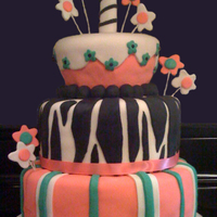 1St Birthday Pink Zebra Cupcake Cake (3) Tier 1st Birthday Zebra Theme Cake. Covered and decorated in fondant. Candle and stars made out of 50/50 fondant and gumpaste. 10&quot...