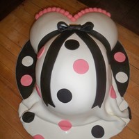 Mommy Baby Bump Cake Mommy baby bump cake. Used wilton mini ball pans for the breast carved down just a little bit and wilton egg pan for the belly. Put an 8&...