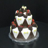 Tux Cake Rehearsal dinner cakeTux cake with chocolate covered strawberries