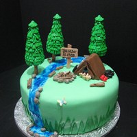 The Hunt Is Over Grooms cake, the sign says it all The hunt is over, bride and groom sleeping in the tent, he has his boots and gun next to the tent, she...