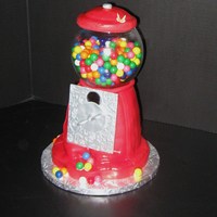 Gum Ball Machine Gum ball machine, red fondant and gumpaste for the silver plate, real gum balls