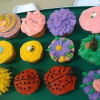 Spring Fling Cupcakes Vanilla Cupcakes with buttercream frosting