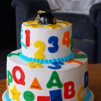Preschool Graduation Cake This is the cake I made for my daughters graduation from preschool. I used 2 10-inch rounds stacked on bottom and 2 6-inch rounds stacked...