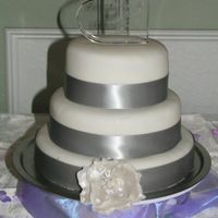 Wedding Renewal Cake- Silver And Ivory This cake was my wedding renewal cake. It is Silver and Ivory.