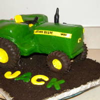 John Deere 3d carved john deere tractor cake, chocolate tires