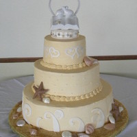 Ocean Wedding Cake ocean theme cake, cake was designed around the topper