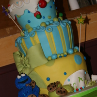 Cookie Monster Cupcake Cake Cookie Monster Themed Cake with a Giant Cupcake on Top
