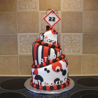 Friscokidd Birthday Cake This cake was done for "FriscoKidd"s birthday. Chocolate cake with ganache filling and covered in fondant. 22 on the top is...