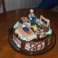 Diabetic Cowboy Cake Made for my mother's 80th birthday. All her family was cowboys. This is a sugar free cake except for the figures. Frosting is very...