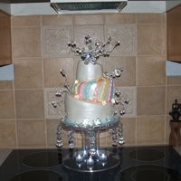 Sweet Sixteen Topsy Turvy Made for my granddaughters sixteenth birthday. Cake is chocolate with ganache filling.