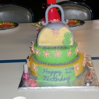 Girly 12Year Old Cake I made this for a 12 year old girl that wanted a girly cake. I got ideas from everyone on CC. White cake with raspberry filling. BC icing...