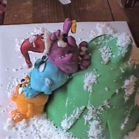 Monster Christmas Tree This is the second cake I ever made w/ fondant. I made this for my son's Christmas party. The tree is supposed to look like a "...