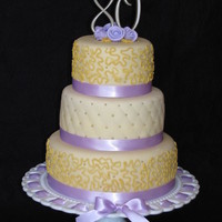 80Th Birthday Cake The request was to incorporate purple and gold in a classy way. This is what I came up with. The sizes are 6', 8' & 10'...