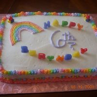 Rainbow Cake My daughter wanted a rainbow on her cake... Marble cake with my mom's HM BC