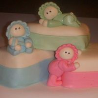 3 Little Babies White cake with HM BC and MMF. Made for fun but could be used for triplets..