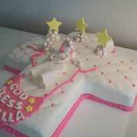 First Communion Cake I got the idea from someone on CC but I'm sorry to say I don't remember who. It was a challenge to do the quilting and not cut...