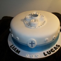 First Communion Communion cake for twin boys. I absolutely loved making this cake but it took forever. I got the idea from a lady in Australia whom I don&#...