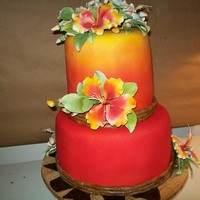 Wedding Shower Cake First time airbrushing. That was fun. I wish I did the flowers,but I'm not good at that yet. I loved making this cake.