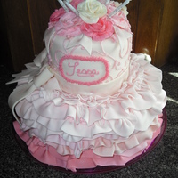 Tutu Ruffle Birthday Cake This was my daughter's birthday cake. She's a very girlie girl so her cake had to be pink and frilly. All of the ruffles and bows...