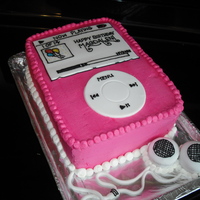 Mp3 Player Cake This is an Mp3 player cake I made for a teenager's birthday. I stacked and filled 2 or 3 9x13 cakes, iced them in whipped cream and...