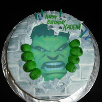 Hulk Cake Birthday Cake for an Incredible Hulk themed birthday. This was the first time I used edible paper...not sure if I will use it again, but I...