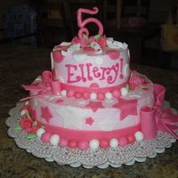 Pink Little Girl Birthday Cake Birthday cake for a pink-princess themed party. White cake with lemon curd filling, butter cream icing and mmf decorations.