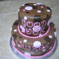 Brown & Pink Polka Dot Cake 
