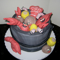 Seafood Fest! 10" Round cake with RKT critters covered in 50/50. Thanks for looking!