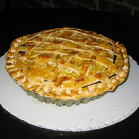 Pie Birthday Cake This is one layer of chocolate cake made to look like an apple pie. Used fondant for the crrust and colored it with piping gel to make it...