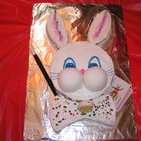 Magician Rabbit Birthday Cake Made from two rounds. Cut one to make ears and bowtie shapes, then added store-bought snowball cakes to add dimension. Party had a Magic...