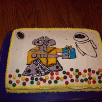 Wall-E And Eve Birthday Cake Pixar's WALL-E and EVE birthday cake. Drew characters on with toothpick, piped back and filled in. EVE is then sprinkled with edible...