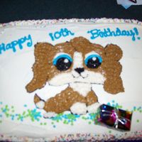 Littlest Pet Shop Puppy Birthday Cake Freehanded from a coloring book page for my daughter's 10th birthday