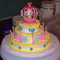 Littlest Pet Shop Theme Birthday Cake This one was for my daughter's 10th b-day with friends. We used a LPS she really wanted as a topper to surprise her. It was a HOT day...