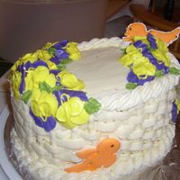 My First Basketweave I know almost everyone here has done this but I have no artistic ability and an awesome Wilton Teacher!