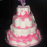 Happy Birthday White Chocolate Cherry cake with Butter Cream Icing and Fondant overlay.