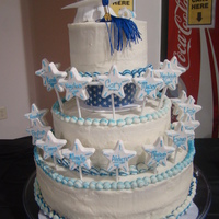 Kindergarten Graduation I made this for my daughter's Kindergarten Graduation. It was for over 100 ppl. Top tier was vanilla, middle-chocolate, and bottom-...