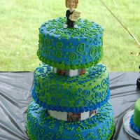Blue & Green Picture Graduation Cake This was my daughters graduation cake I made.