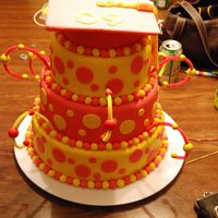 Pink & Yellow Graduation Cake I made this cake for a friend of my daughters for her graduation.