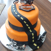 Harley Davidson Grooms Cake This was a grooms cake I made. The bride wanted something Harley and thanks to posers cake I had a great cake. And it was a huge hit.