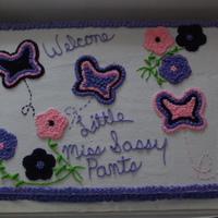 Butterlies Both these cakes were suppose to be together but I made thm seperately. This was for a girl who is doing her babys room is purple...