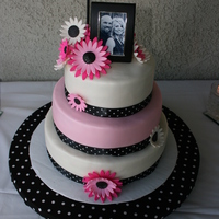 Leah's Bridal Shower Cake 3 tier cake covered with fondant. Gumpaste flowers