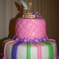 Tinkerbell Cake This cake was made for my daughter's 5th Birthday Party. Bottom is vanilla cake with cheescake filling, top is vanilla with fresh...