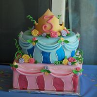 Evangeline's 3Rd Birthday Cake Designed this cake to my 3 year old daughter's specifications for her "Make it Pink, Make it Blue" party: an Aurora crown on...