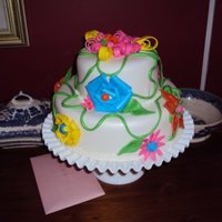 Fun Funky Flowers This cake was inspired by a Colette Peters fantasy flower cake. It was made for my friend's birthday and was my first time to work...