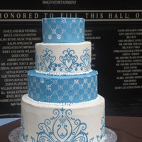 Blue And White Princess Lace This was a fun cake for a beautiful wedding at the Country Music Hall of Fame.