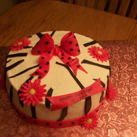 Zebra Print Birthday Cake 