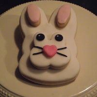 Easter Bunny 4" Easter Bunny Stacked Cookie, NFSC covered in Fondant
