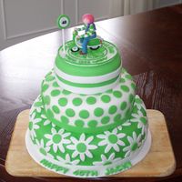 Celtic Football Fan On A Scooter 40th Birthday Cake. The recipient was a big Celtic Football Club Supporter, (hence the colour scheme) who had wanted a scooter for her 40th...