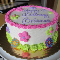 Flower Cake marble cake with non-dairy whipped icing...